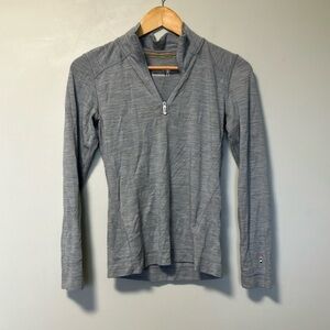 Smartwool 100% merino wool Gray Quarter-Zip Pullover